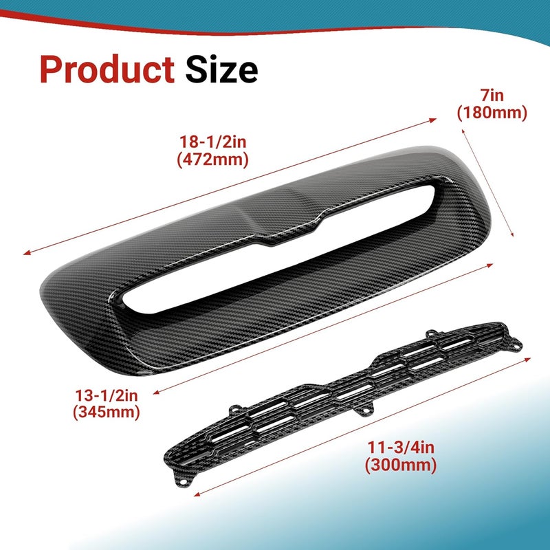 Kojem Hood Bonnet Air Intake Vent Scoop Cover Compatible with 2007-2013 Mini Cooper S R55 R56 R57 R58 R59 Black - Image 3